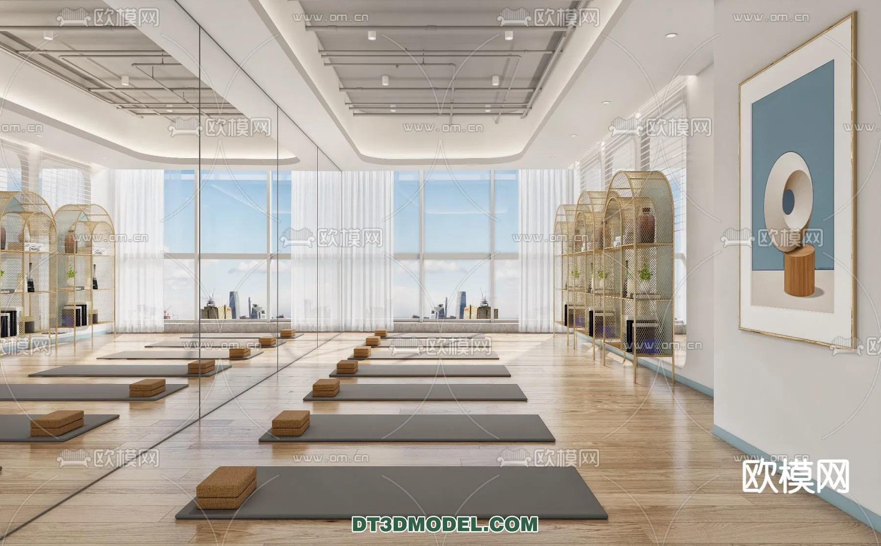 Yoga Room With Thoughtful Design - 3D Scenes - 089