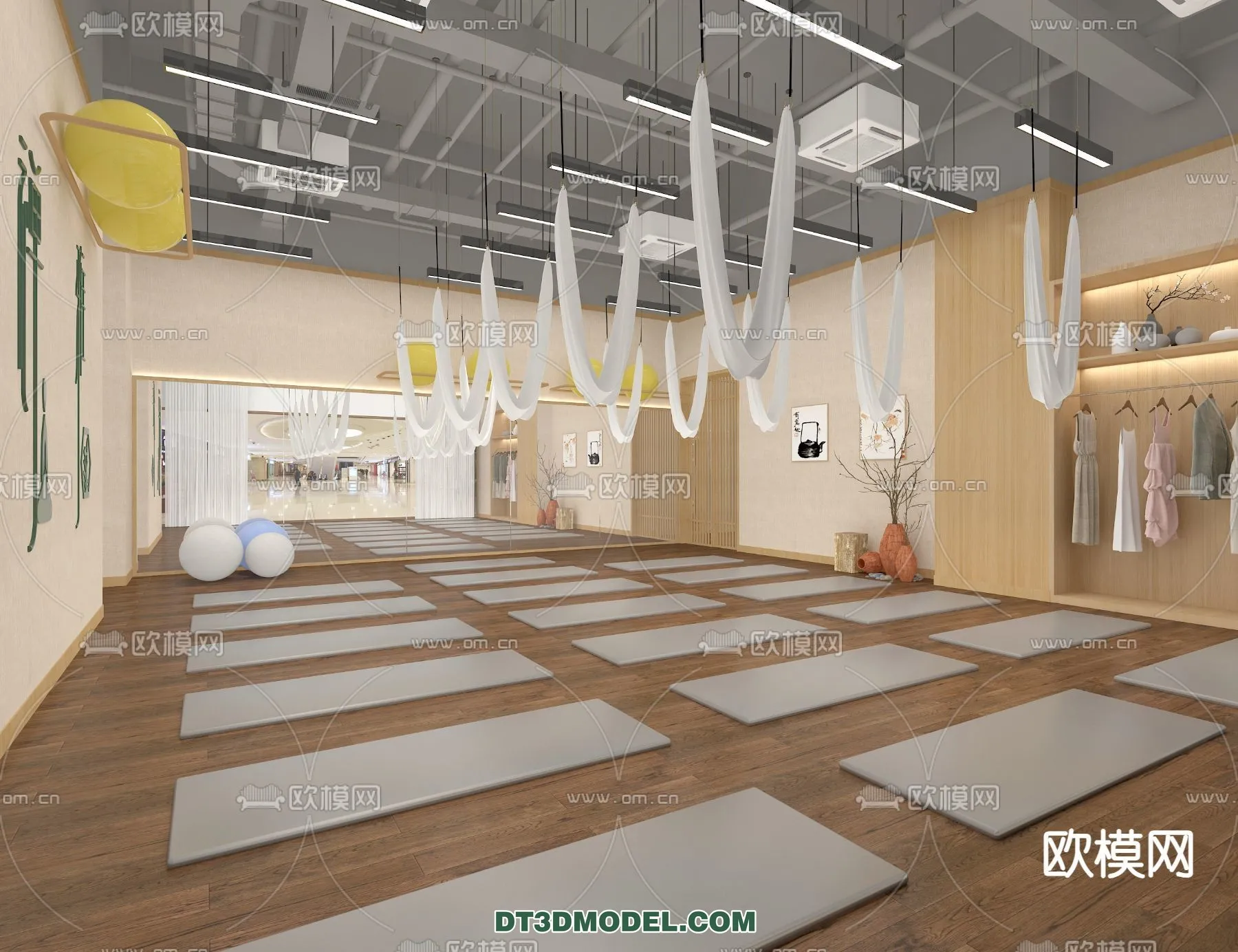 Yoga Room With Thoughtful Design - 3D Scenes - 090