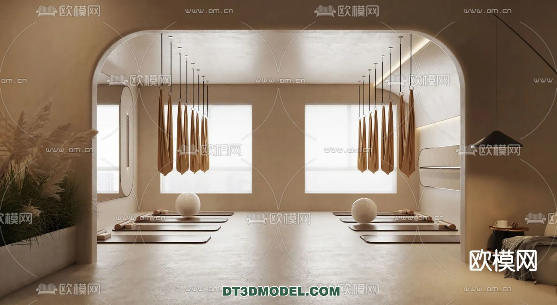 Yoga Room With Thoughtful Design - 3D Scenes - 091