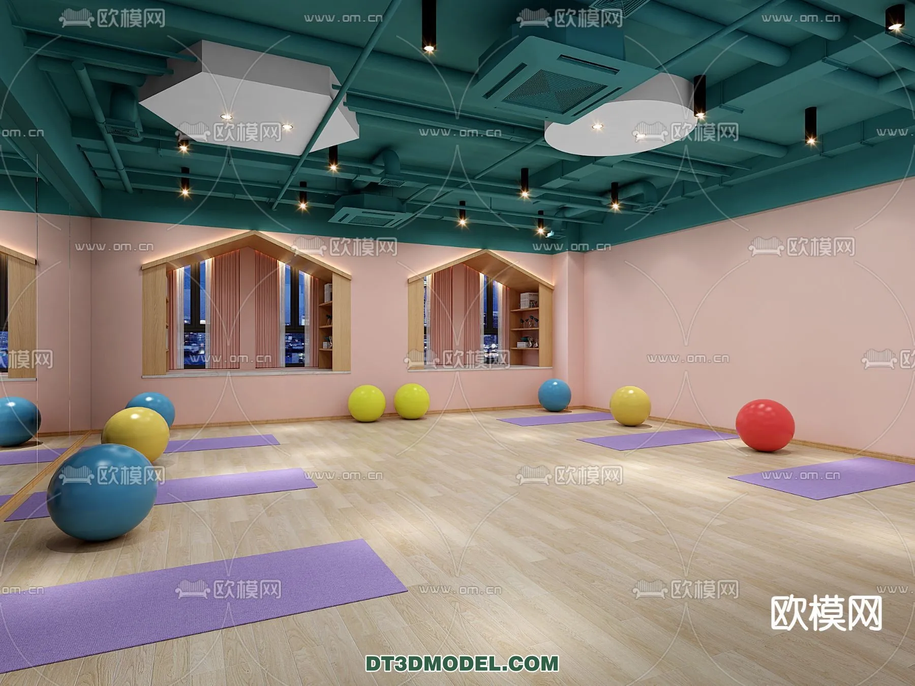 Yoga Room With Thoughtful Design - 3D Scenes - 093
