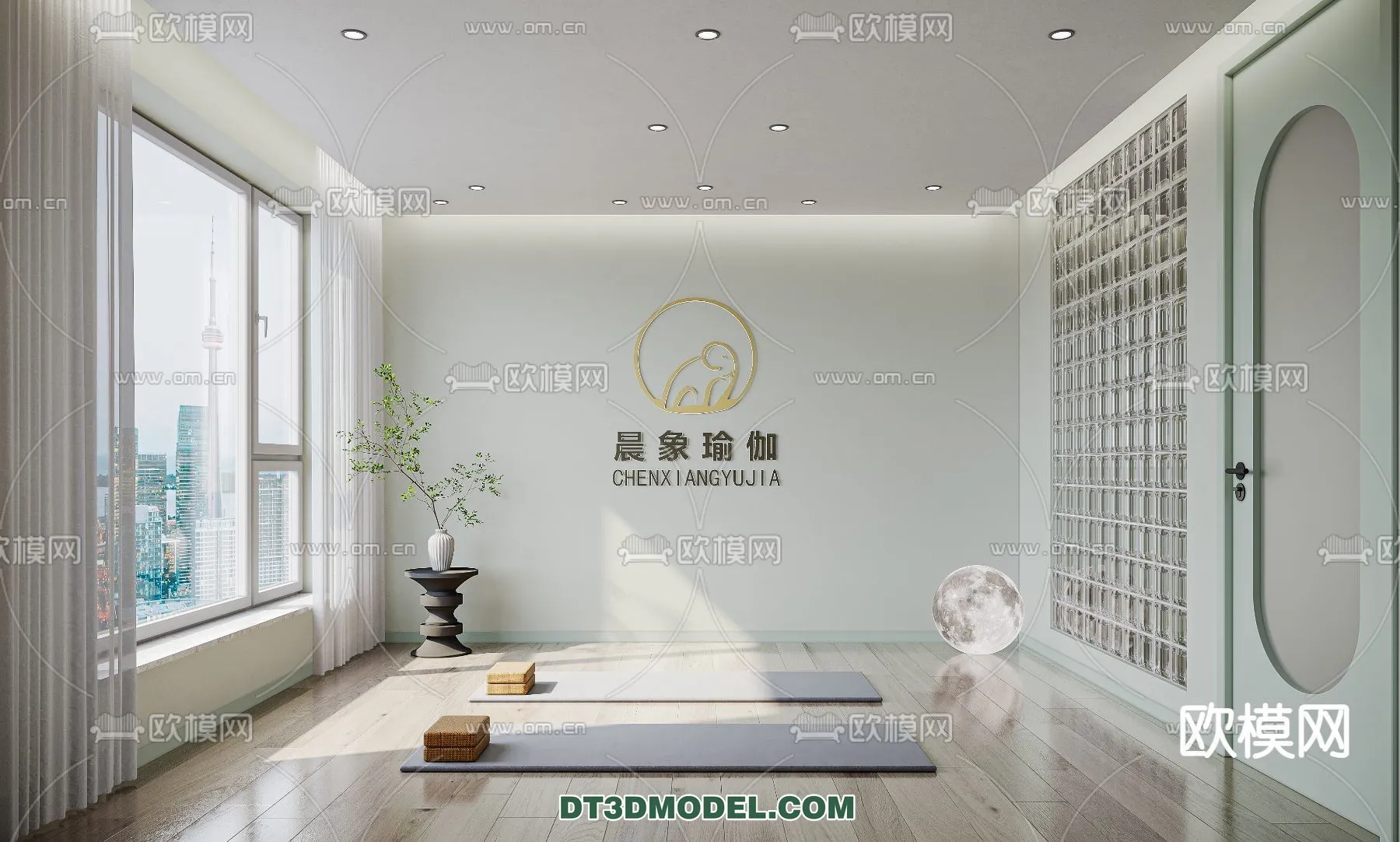 Yoga Room With Thoughtful Design - 3D Scenes - 094