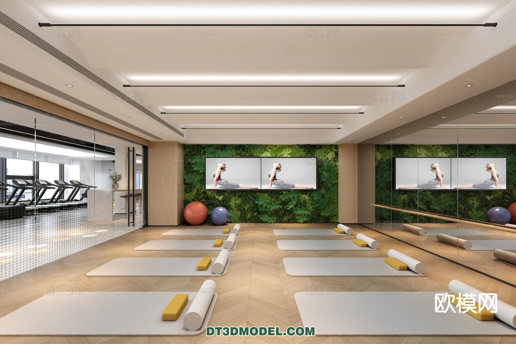 Yoga Room With Thoughtful Design - 3D Scenes - 095