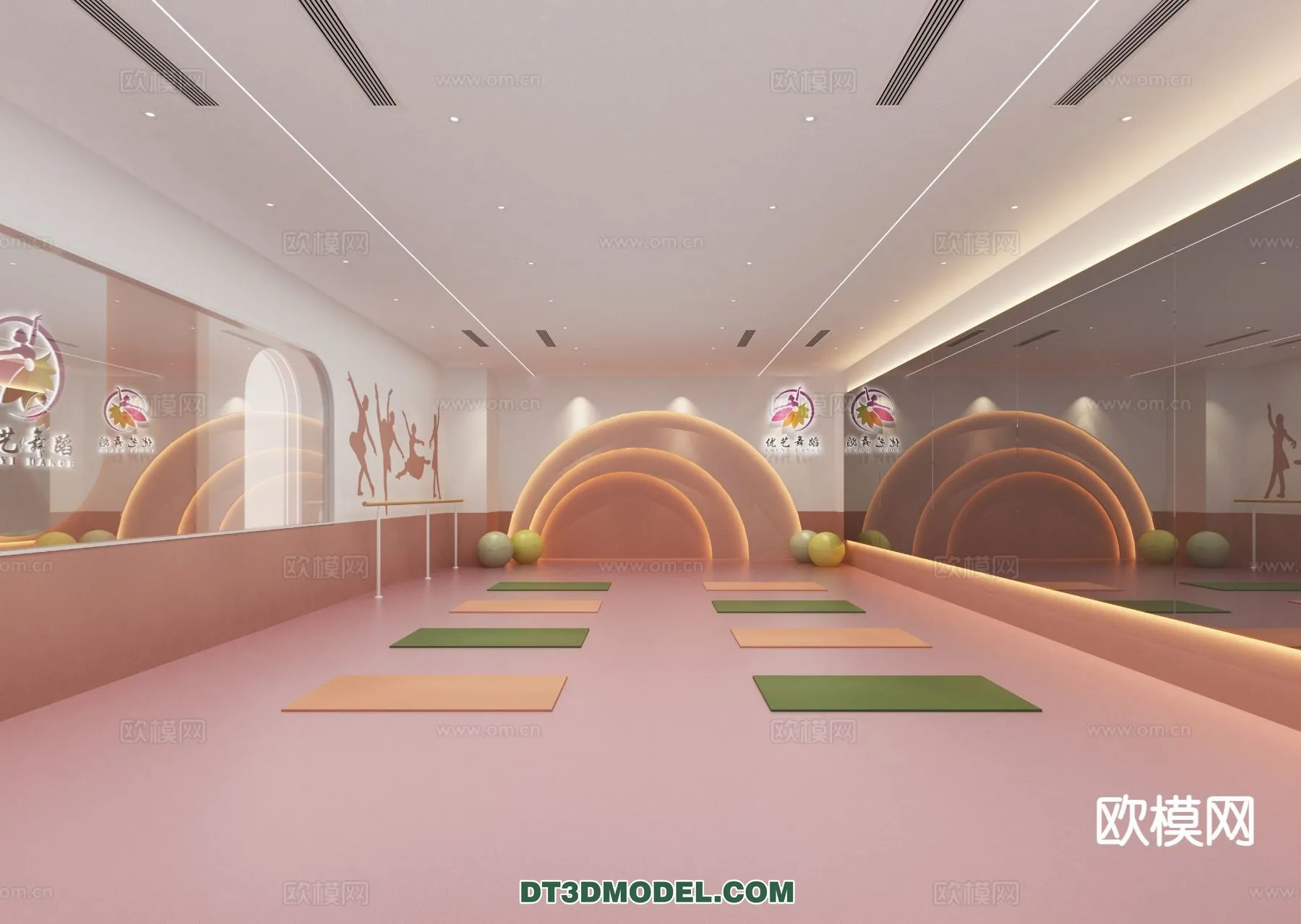 Yoga Room With Thoughtful Design - 3D Scenes - 096