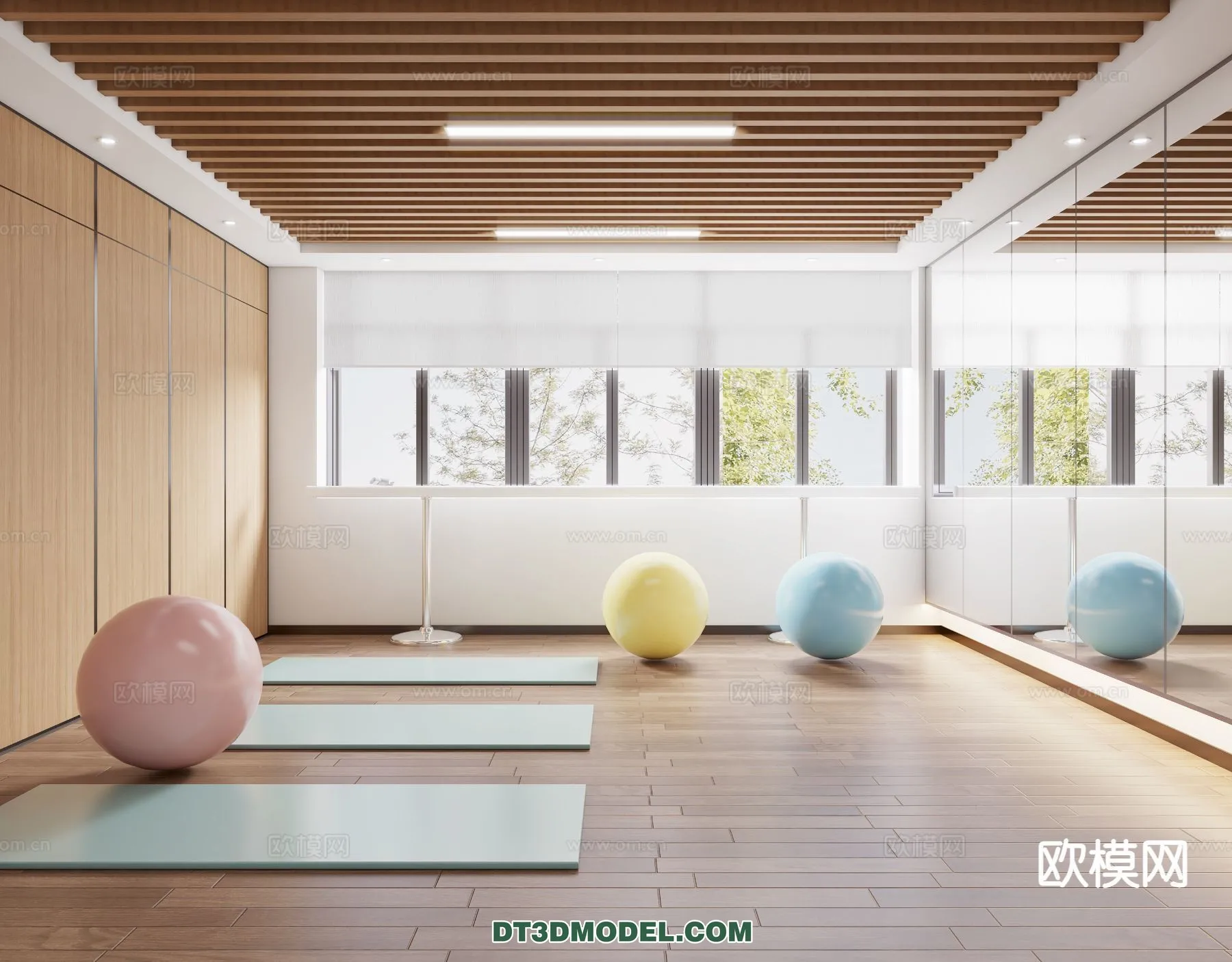 Yoga Room With Thoughtful Design - 3D Scenes - 099