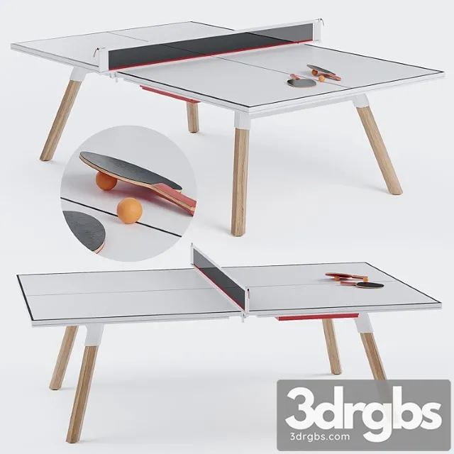 You and me hpl tennis table with accessories 3D Model Free