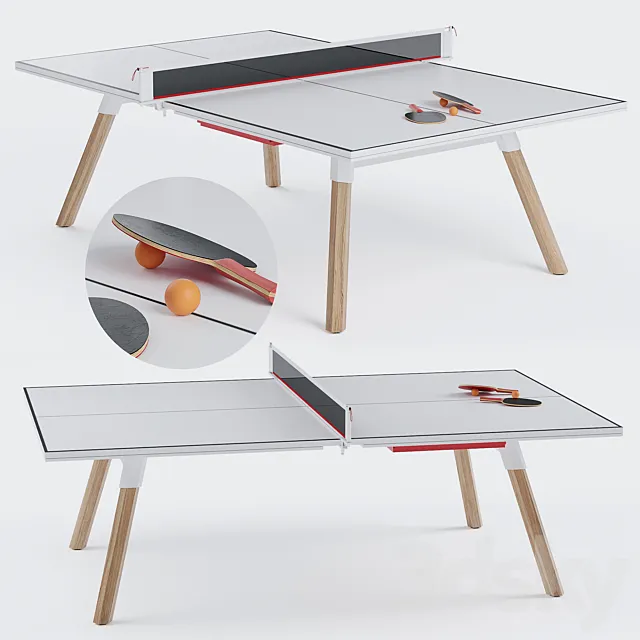 You and Me HPL Tennis Table with Accessories 3D Model