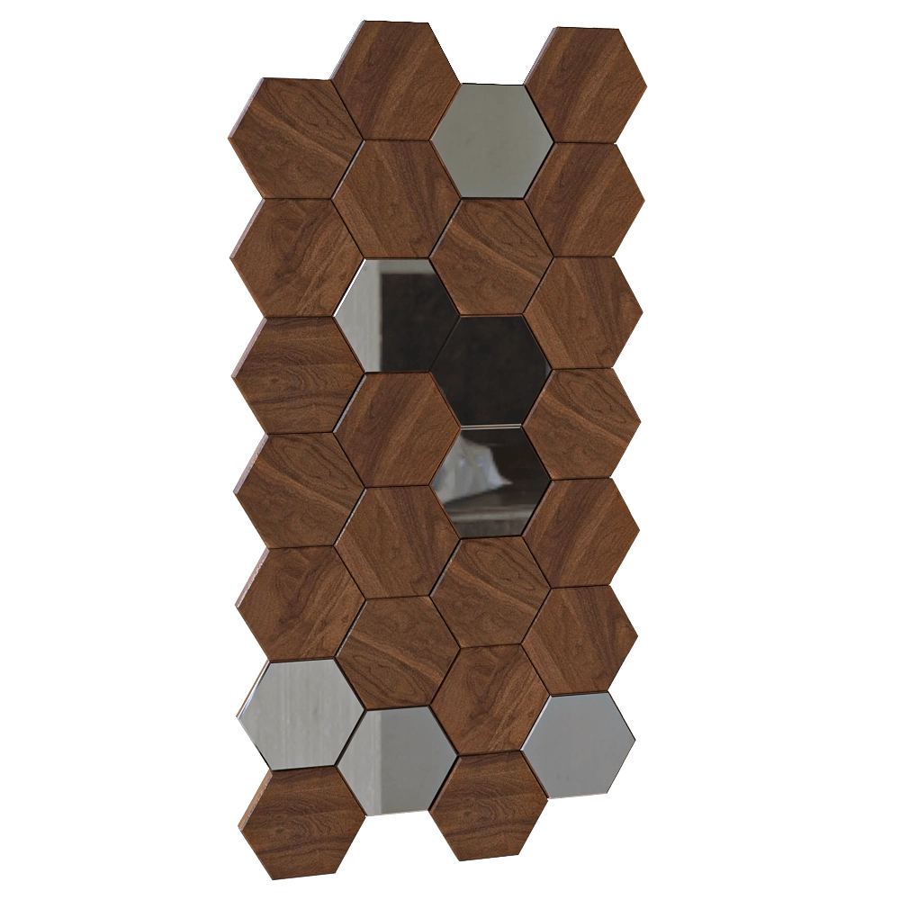 YourFoRest - Wall panel mith mirror insert Mosaic Honey 3D Model