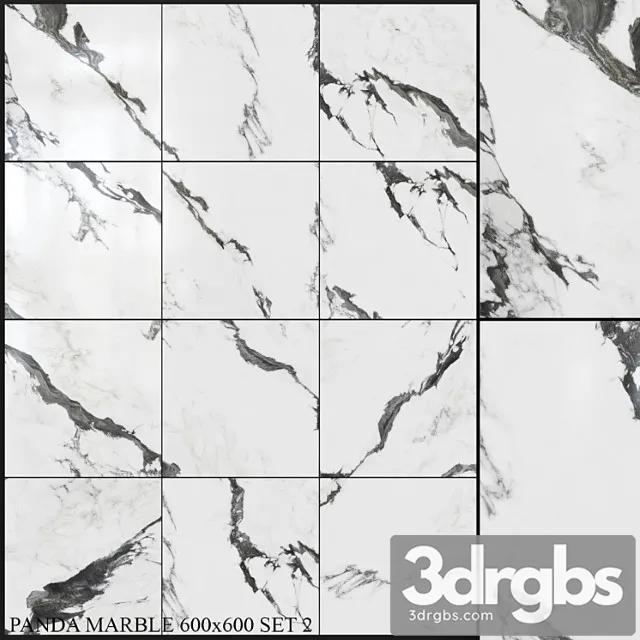 Yurtbay Ceramic Panda Marble 600x600 Set 2 3D Model Free