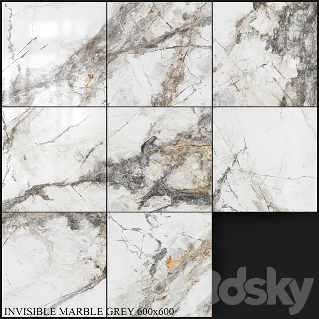 Yurtbay Seramik Invisible Marble Grey 600x600 3D Model