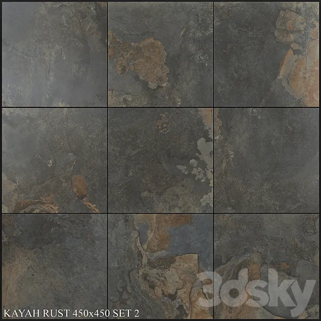 Yurtbay Seramik Kayah Rust 450x450 Set 2 3D Model