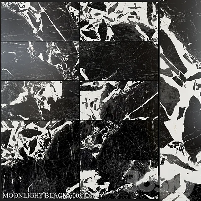 Yurtbay Seramik Moonlight Black 600x1200 3DModel