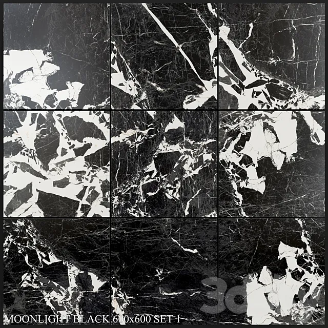 Yurtbay Seramik Moonlight Black 600x600 Set 1 3DModel