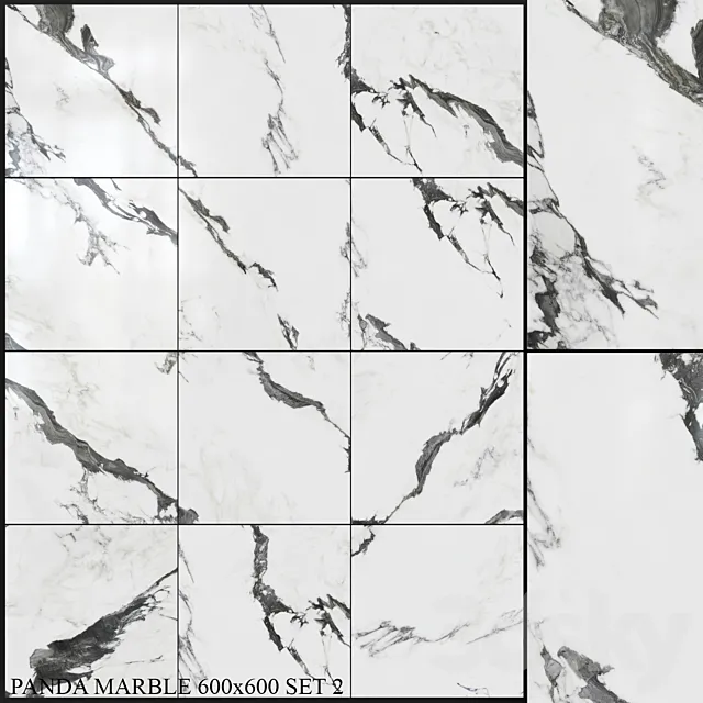 Yurtbay Seramik Panda Marble 600x600 Set 2 3D Model