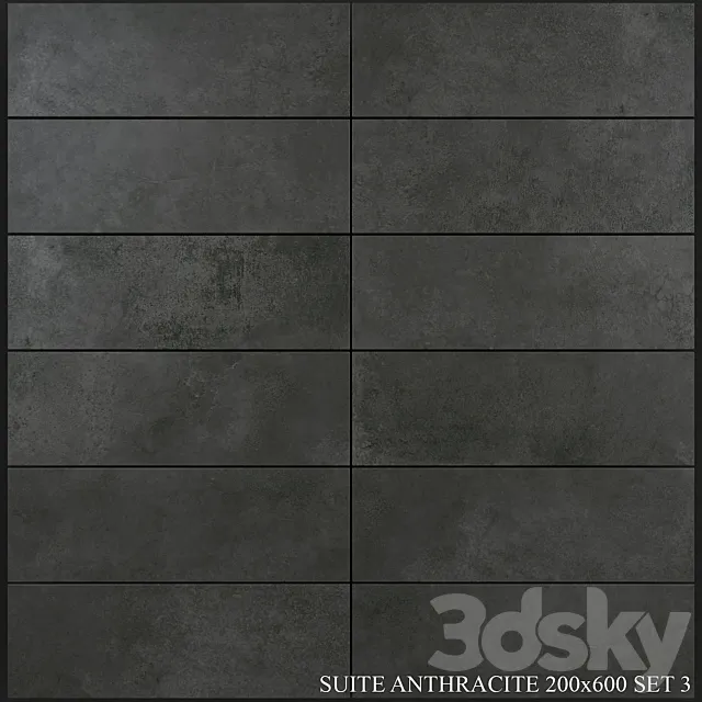 Yurtbay Seramik Suite Anthracite 200x600 Set 3 3D Model