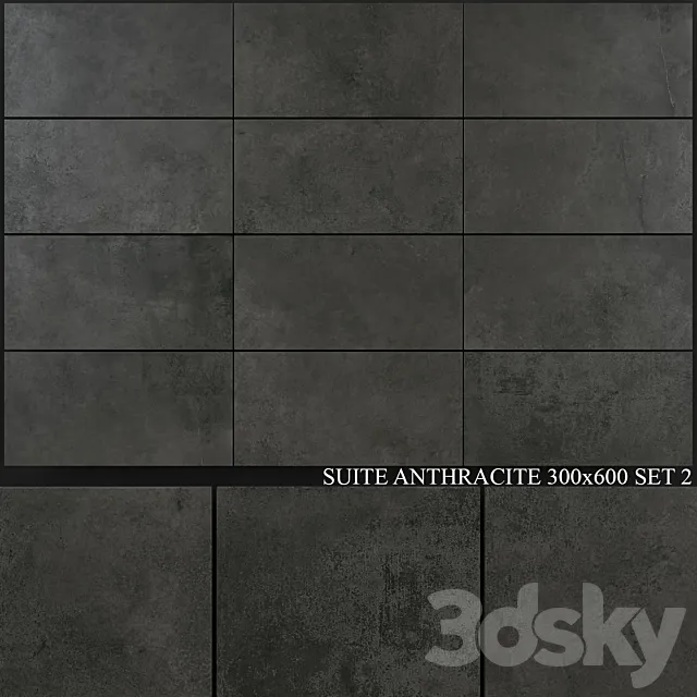 Yurtbay Seramik Suite Anthracite 300x600 Set 2 3D Model