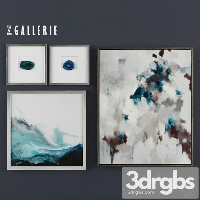 Z Gallerie Cerulean Impressions Set Of 4 1 3D Model Free