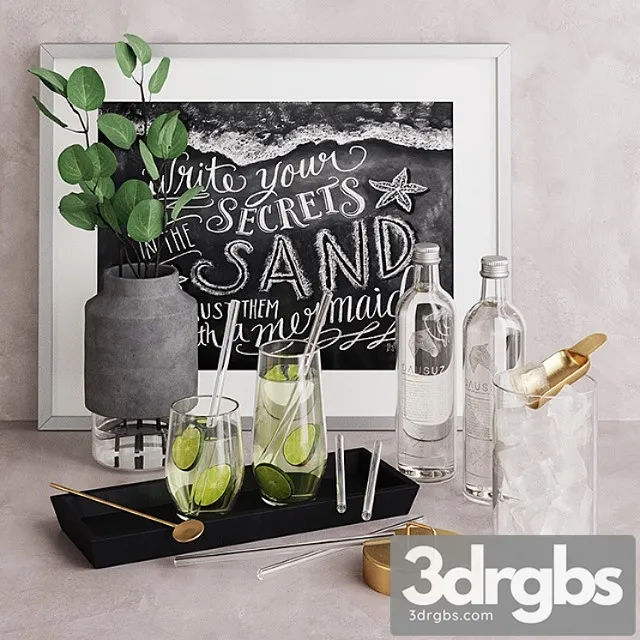 Zakkia cocktail set 3D Model Free