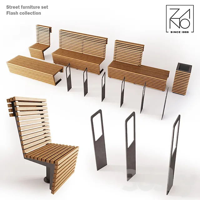 Zano PL Street furniture set 3DModel