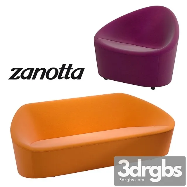 Zanotta club 1010 sofa & armchair