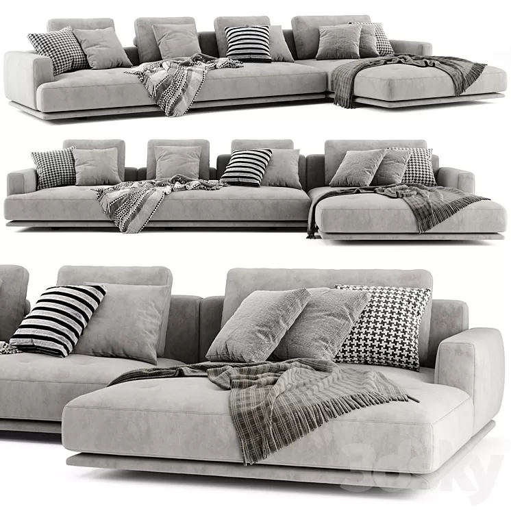 Zanotta shiki chaise longue sofa 3D Model