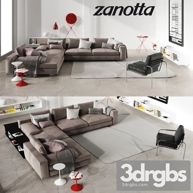Zanotta Sofa 01 3D Model Free