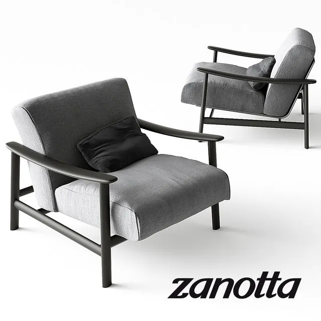 Zanotta Sushi Armchair Grey 3D Model