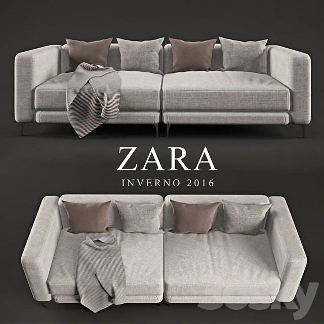 Zara 4 Seater featuring Mondo Fabric in 'Almond' 3DModel