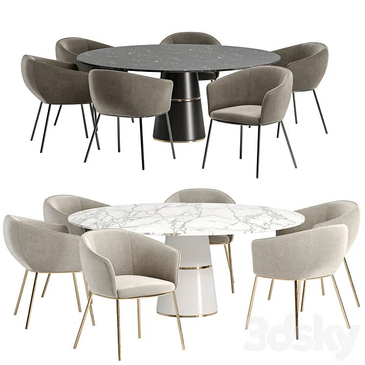 Zara dinning set 3D Model Free