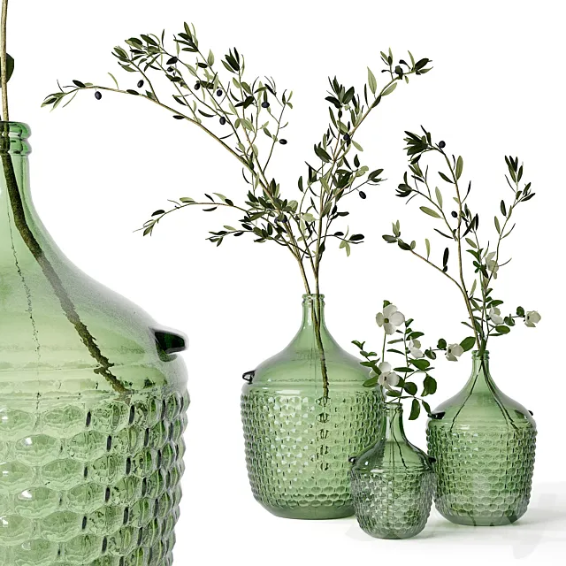 Zara glass bottles 3DModel