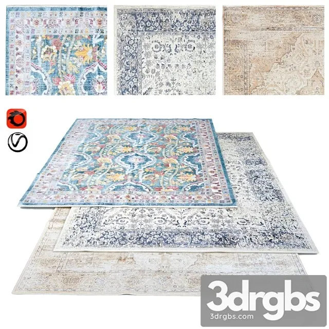 Zara home carpet set 3D Model Free