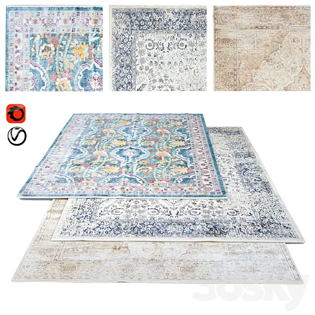Zara Home Carpet Set 3D Model