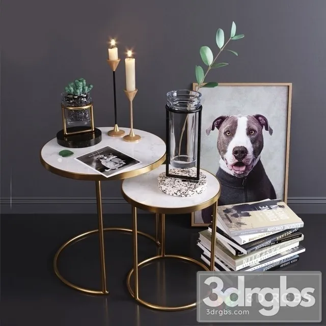 Zara Home Coffee Tables Set 3D Model Free