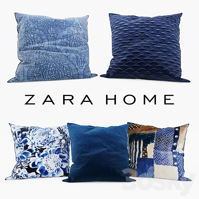 Zara Home - Decorative Pillows set 1 3DModel