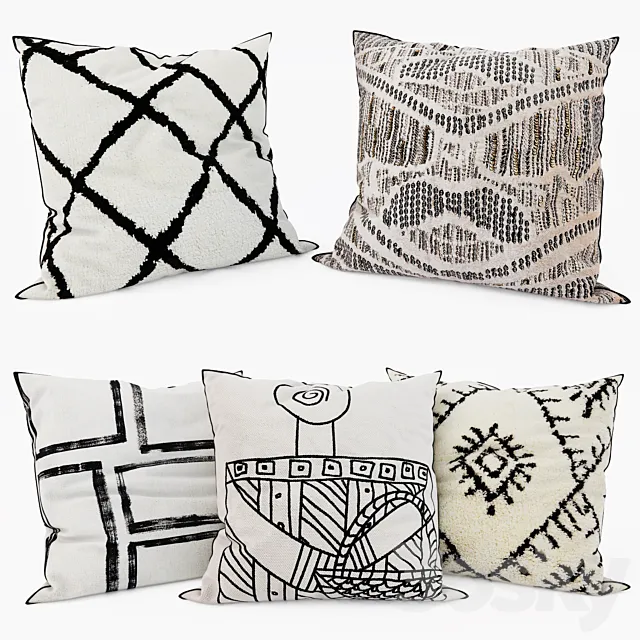 Zara Home - Decorative Pillows set 41 3D Model