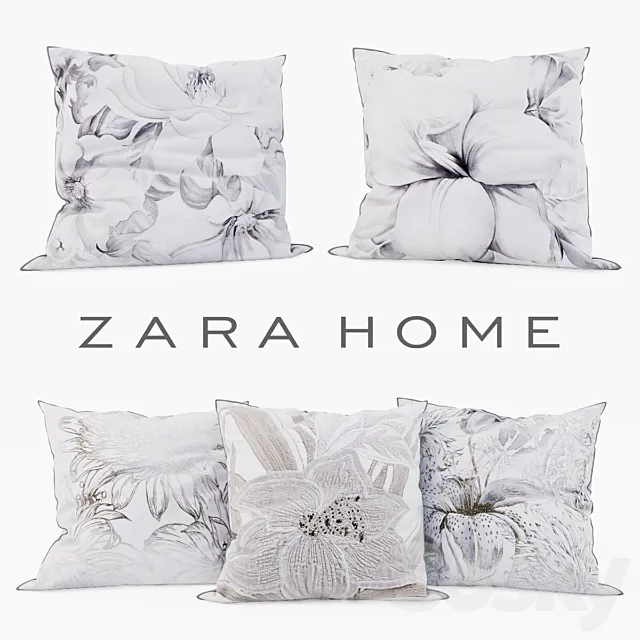 Zara Home - Decorative Pillows set 8 3DModel