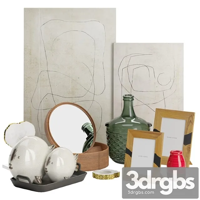 Zara Home Decorative Set No 1 3D Model Free