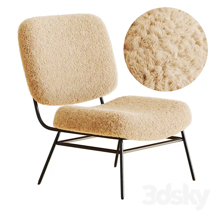 ZARA HOME FAUX SHEARLING CHAIR 3D Model Free