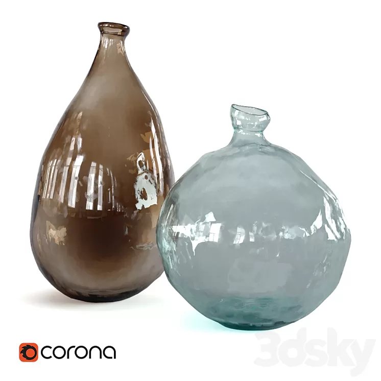 Zara home glass vases 3D Model