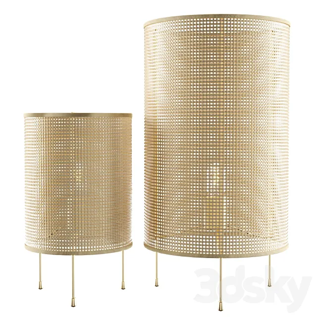 Zara Home Rattan Lamp 3D Model