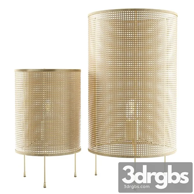 Zara home rattan lamp 3D Model Free