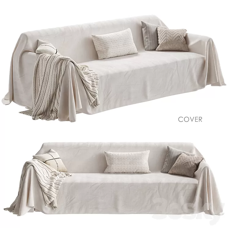 Zara Home Sofa cover 3D Model Free