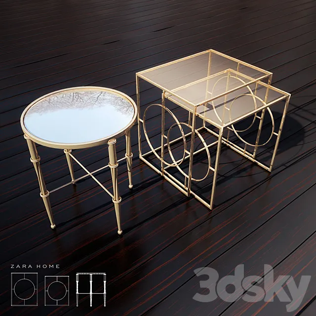 Zara Home Table set 3D Model