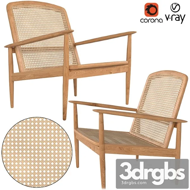 Zara home teak and rattan armchair