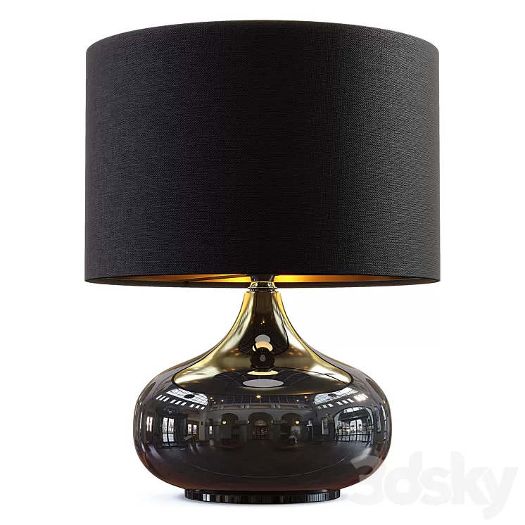 Zara Home - The black ceramic lamp 3D Model