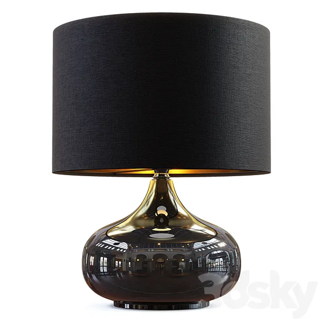 Zara Home - The black ceramic lamp 3DModel