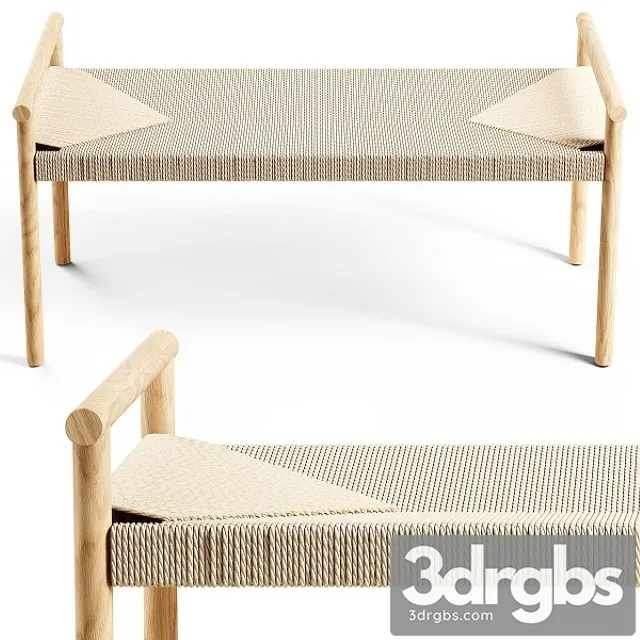 Zara Home The Braided Bench Large 3D Model Free