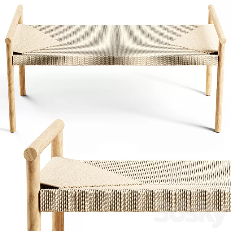 Zara Home - The braided bench - Large 3D Model