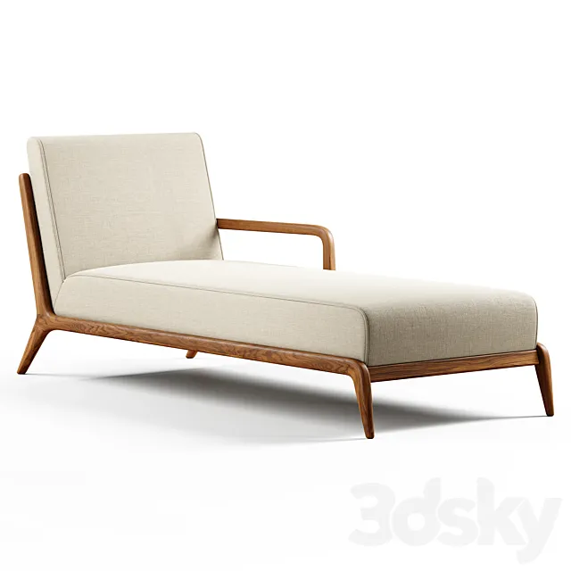 Zara Home - The chaise longue oak and linen 3D Model