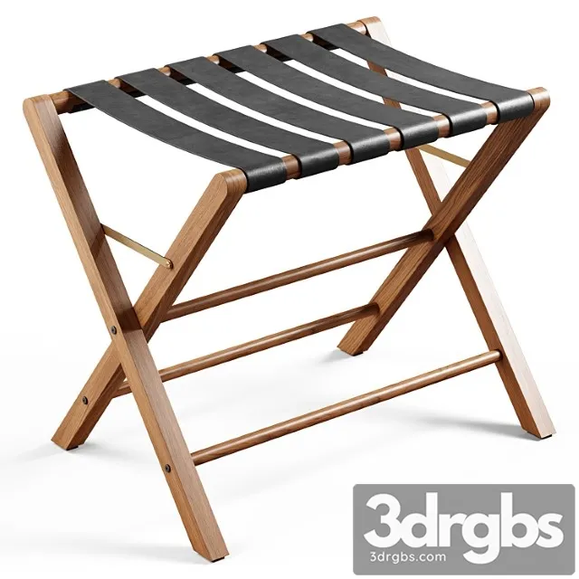 Zara Home The Leather And Wood Stand For Suitcase 1 3D Model Free