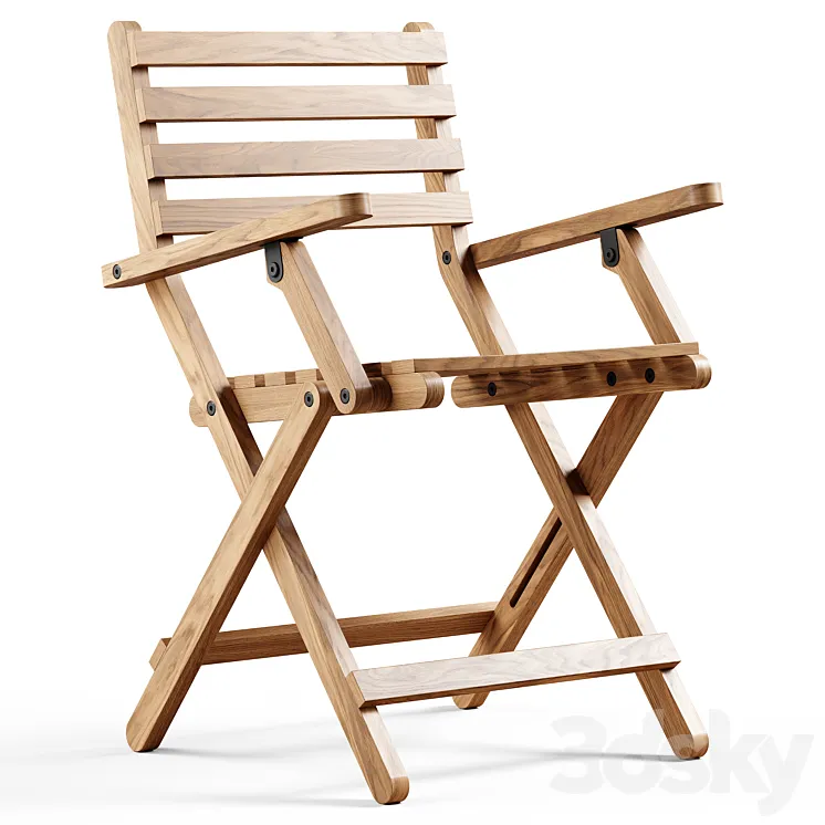 Zara Home - The mango wood folding chair 3D Model Free